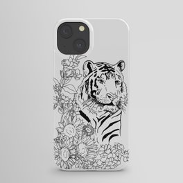 Sunflower Tiger: floral tiger print iPhone Case