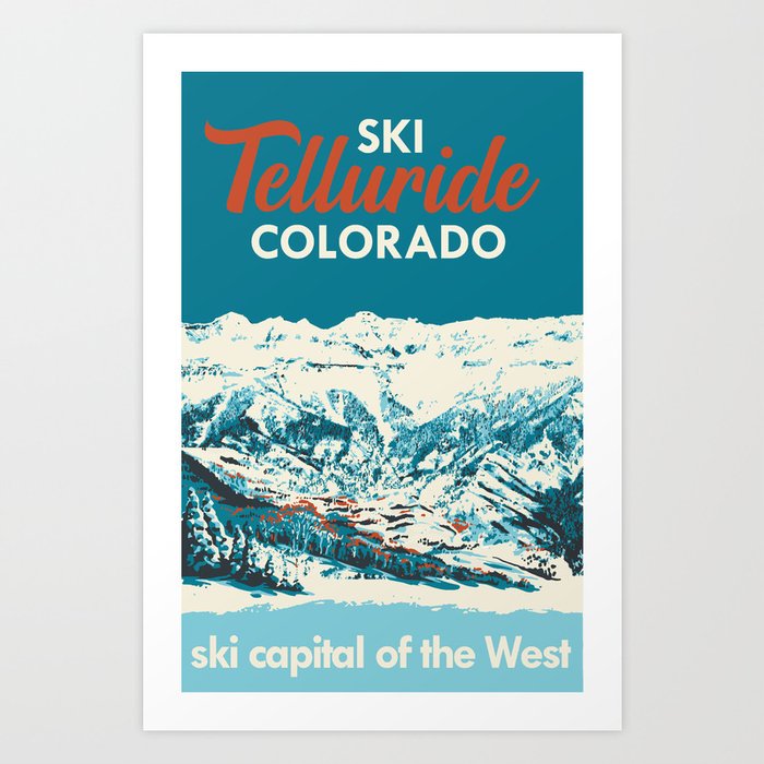 Vintage Ski Telluride Poster Art Print