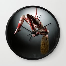 Shibari red Wall Clock