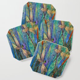 Colorful Dragonflies Coaster