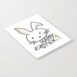 Bunny Happy Easter With Carrot Notebook