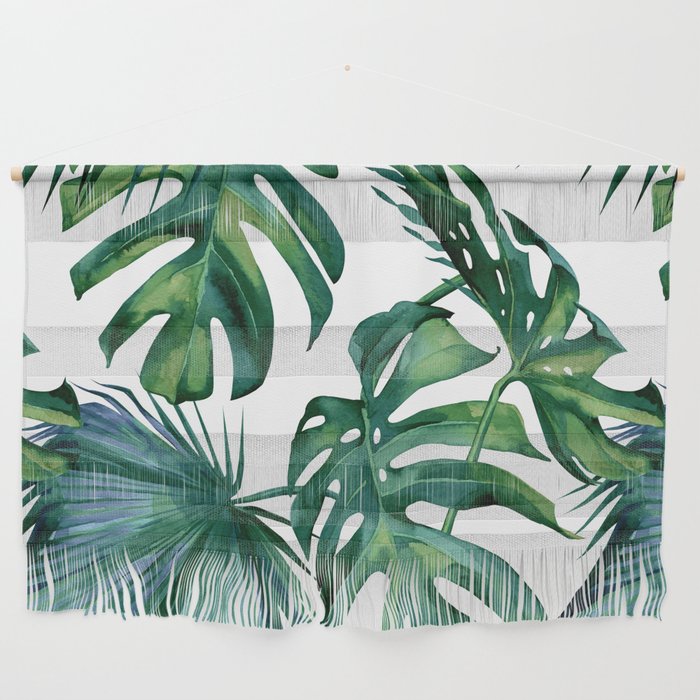 Classic Palm Leaves Tropical Jungle Green Wall Hanging