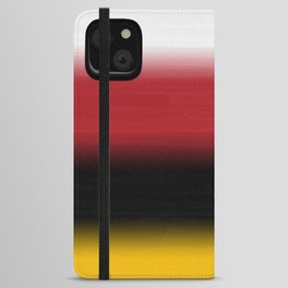 White to red to black to mustard yellow ombre gradient with painted texture appearance iPhone Wallet Case