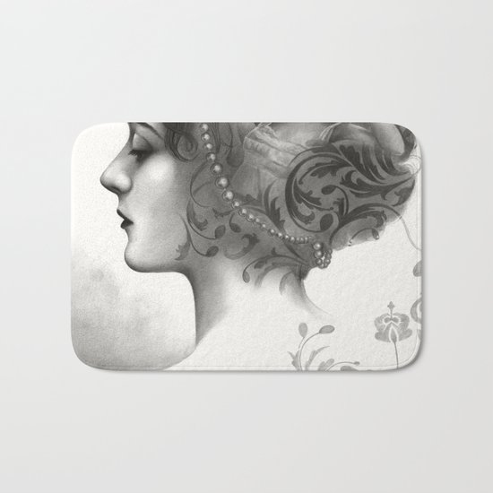 Requiro - pencil drawing Bath Mat
