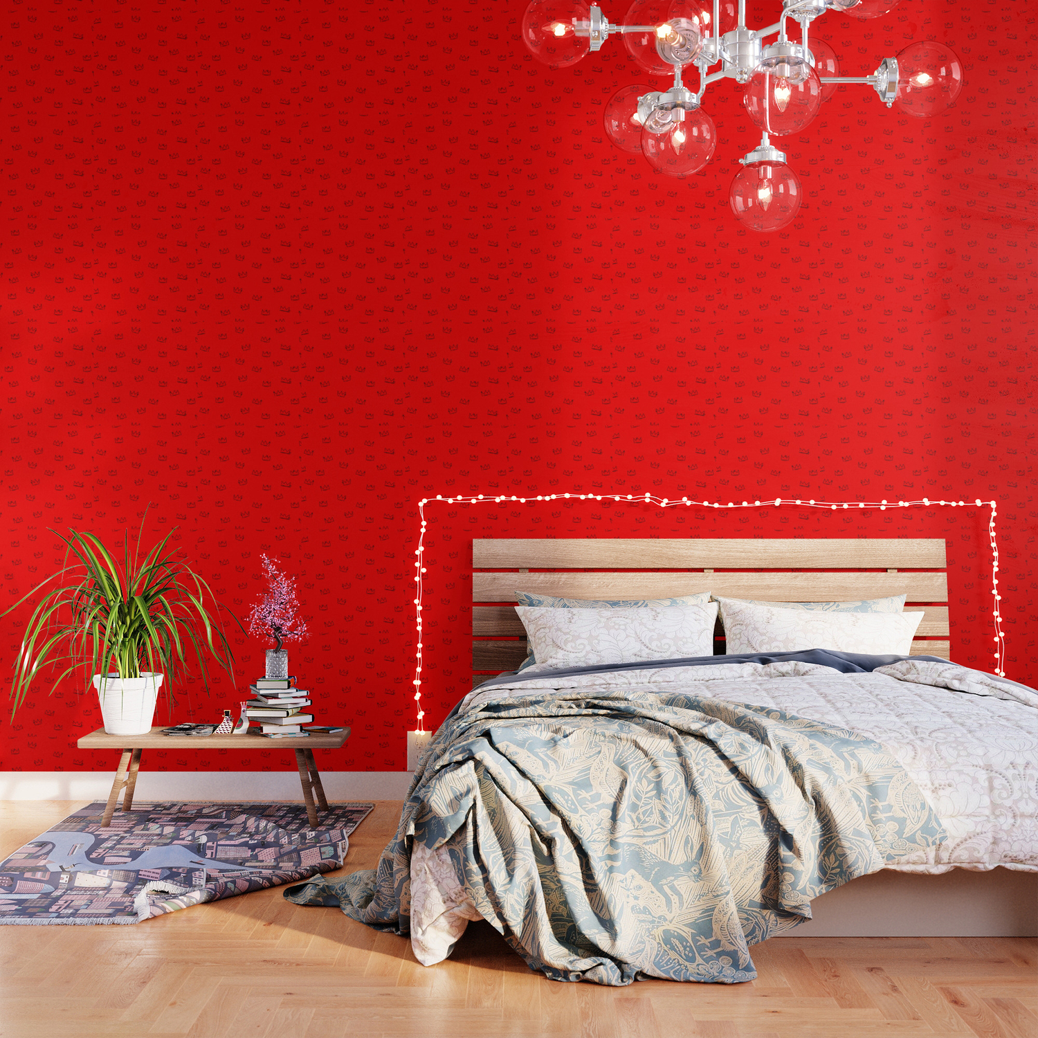 Crowns Black Red Wallpaper By Shawnmillerdsgn Society6
