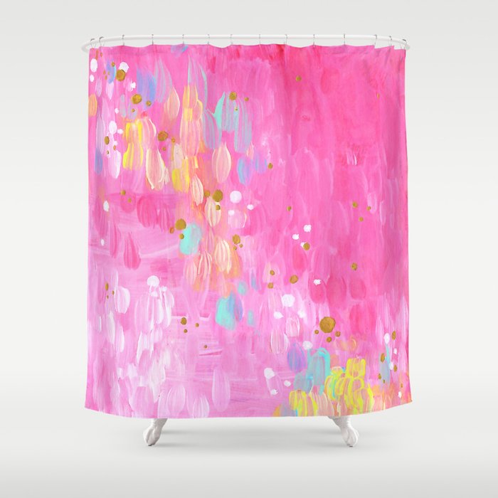 Abstract Series: Hot Pink Shower Curtain