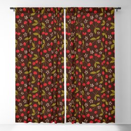 Cherries and Cherry Blossoms Blackout Curtain