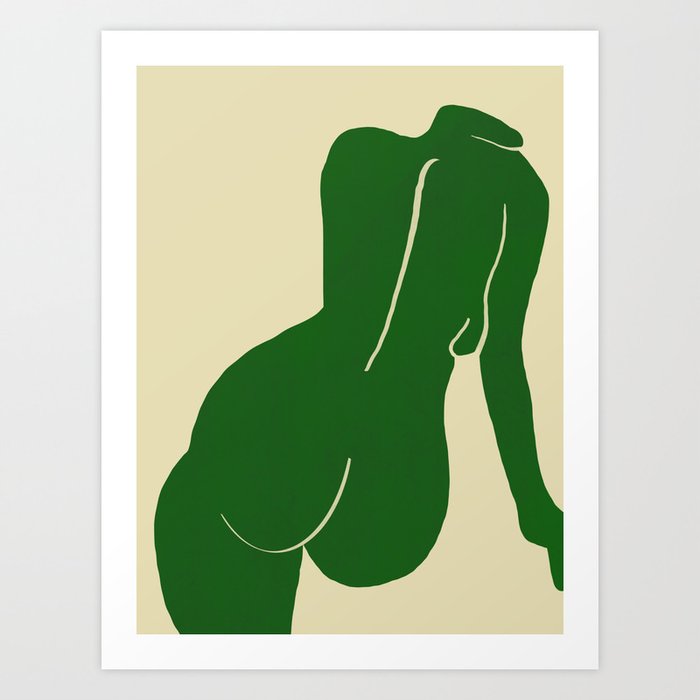 Nude in yellow green var Art Print
