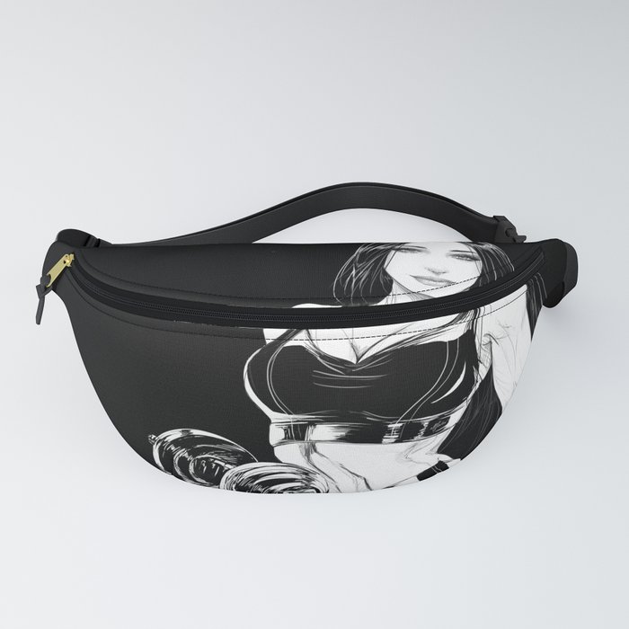 Strong and beautiful - gym girl workout black and white art Fanny Pack