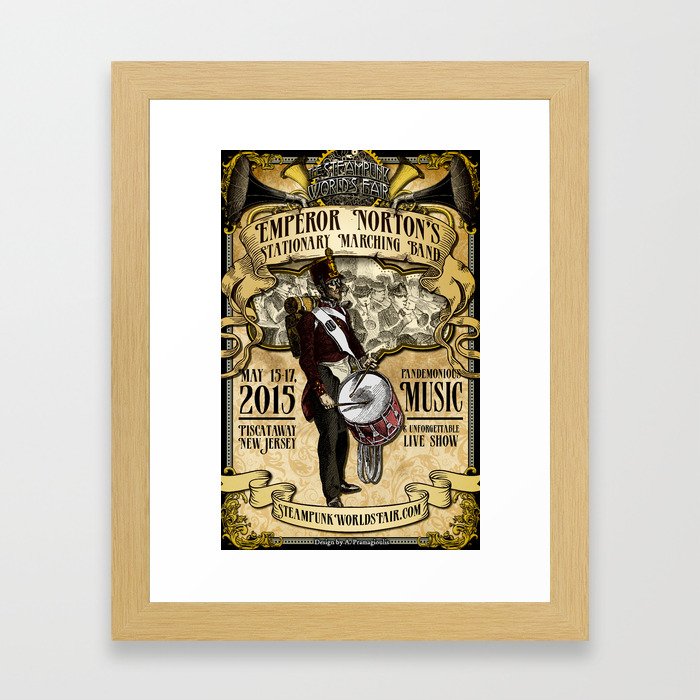 The 2015 Steampunk World's Fair Poster 4 - Emperor Norton Framed Art Print
