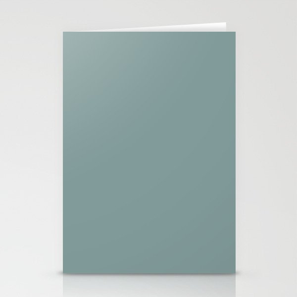 Dark Pastel Blue Green Solid Color Inspired by Valspar Secluded Garden 5002-4A Stationery Cards