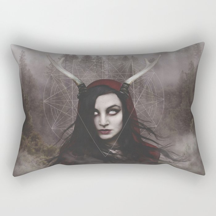 Black Witch Rectangular Pillow