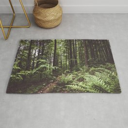 Woodland - Landscape and Nature Photography Rug | Fern, Landscape, Trees, Tree, Forest, Green, Other, Color, Woods, Photo 