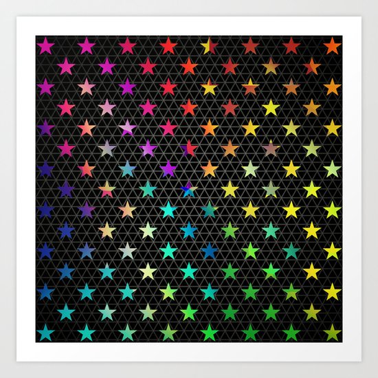rainbow stars Art Print