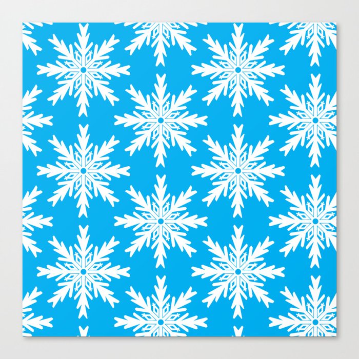 Christmas Snowflakes Winter Sky Canvas Print