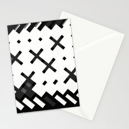 Black and white abstract of geometric patterns Stationery Card