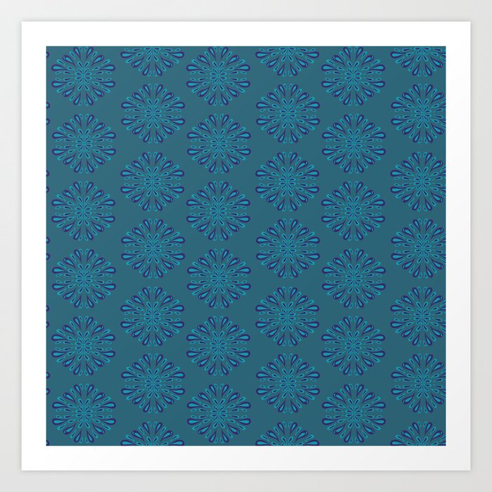 Modern Splash Blue on Blue Art Print