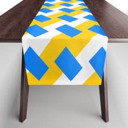 Patterns Abstract Blue Yellow White Table Runner