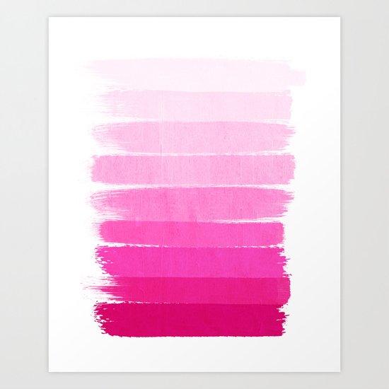 Luca - Ombre Brushstroke, pink girly trend art print and phone case for young trendy girls Art Print