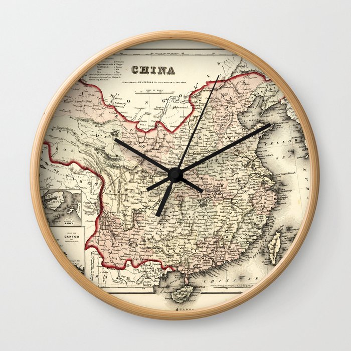Map of China (1857) Wall Clock