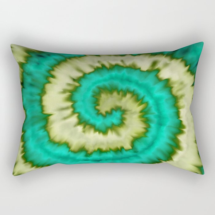 Greenery Spiral Tie-dye Rectangular Pillow