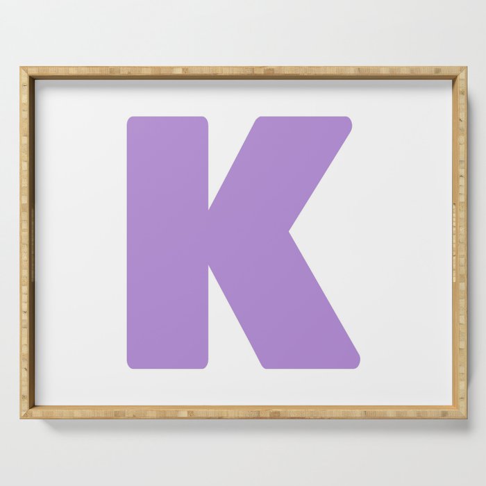 K (Lavender & White Letter) Serving Tray