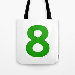 Number 8 (Green & White) Tote Bag