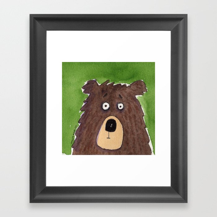 GREEN BEAR Framed Art Print
