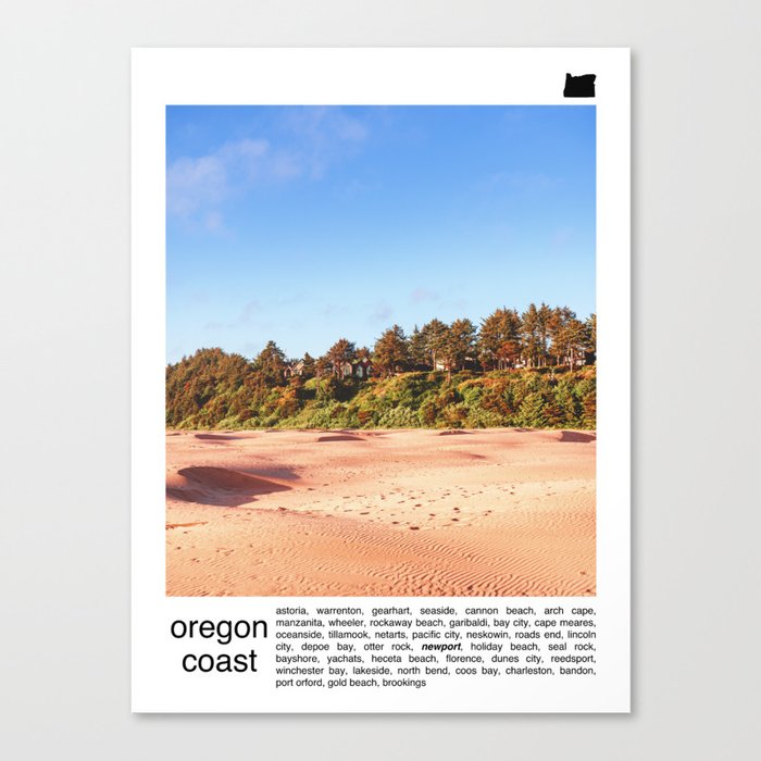Beach at Sunset | Oregon Coast | Travel Photography Minimalism Canvas Print
