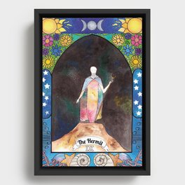 The Hermit, Tarot Card Framed Canvas