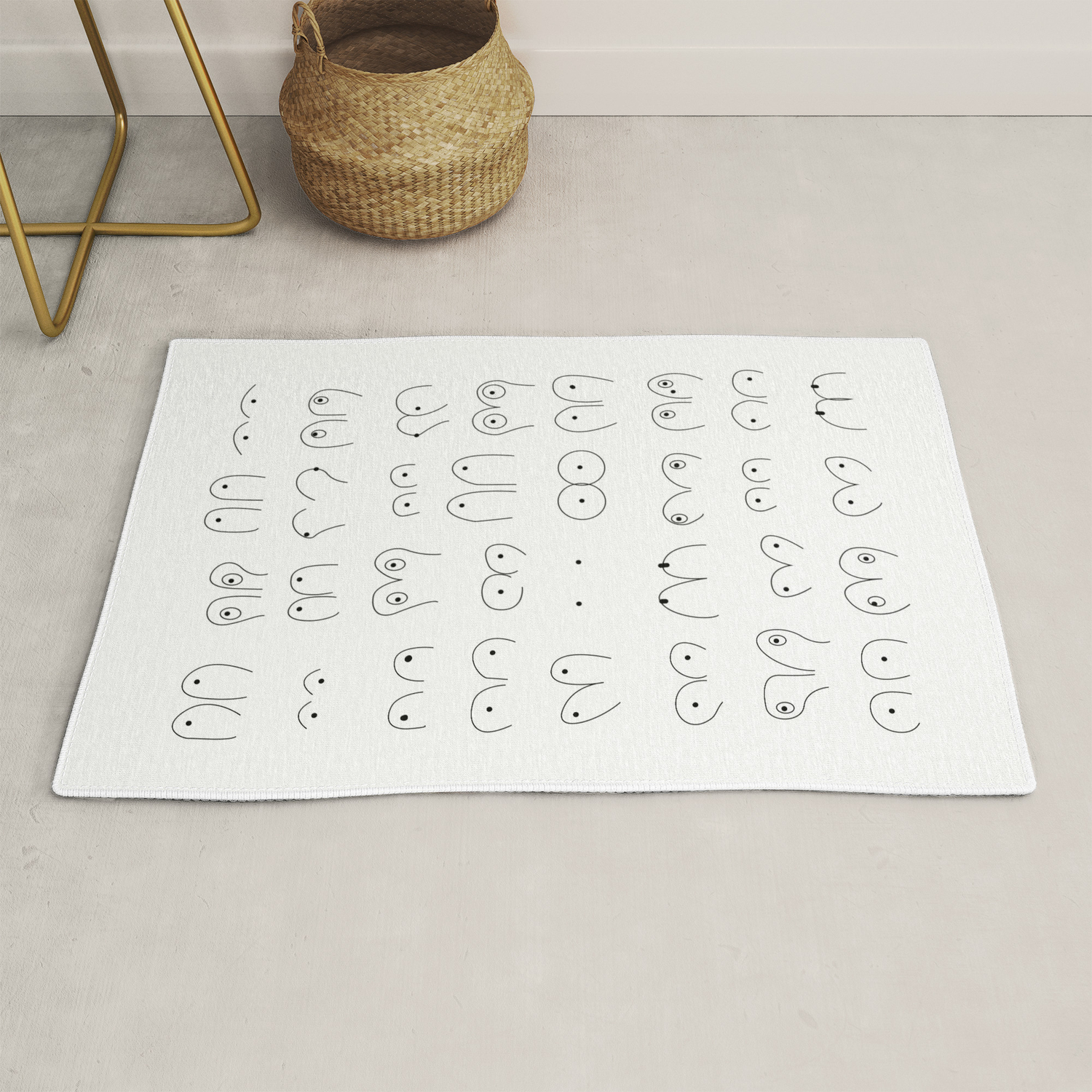 Funny boobs Minimalist Line art of Tits