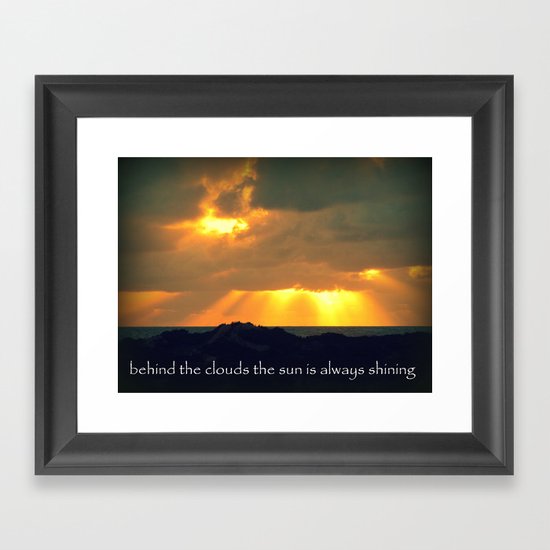 The Sun Shines Through The Clouds Framed Art Print