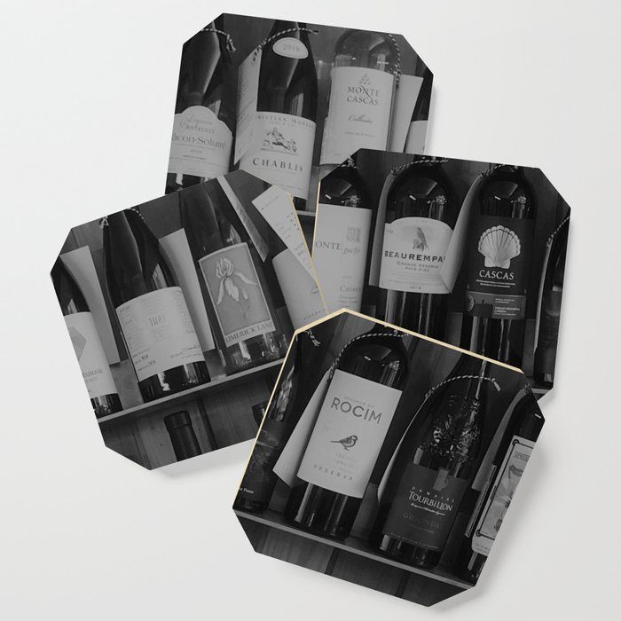 Black and White Wine Shelf Coaster