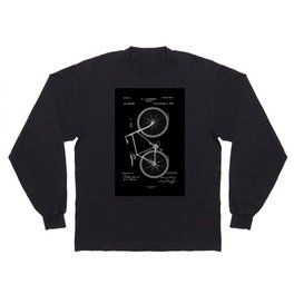 Vintage Bicycle Patent Black Long Sleeve T-shirt
