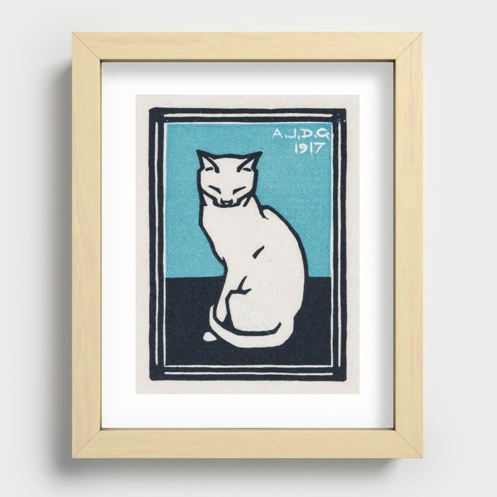 Sitting Cat Recessed Framed Print