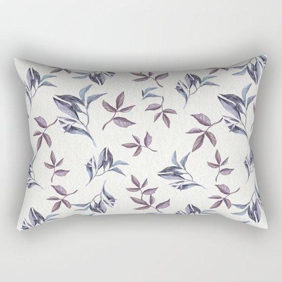 Watercolor cold leaves pattern Rectangular Pillow