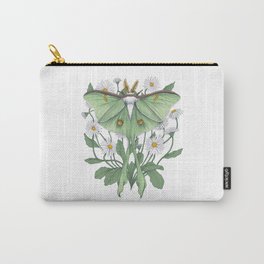 Metamorphosis - Luna Moth Carry-All Pouch | Turquoise, Drawing, Graphite, Insect, Illustration, Peaceful, Daisy, Lunamoth, Green, Animal 