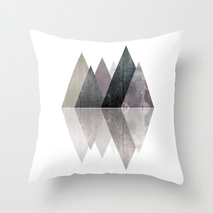 Modern Scandinavian Mountain Throw Pillow