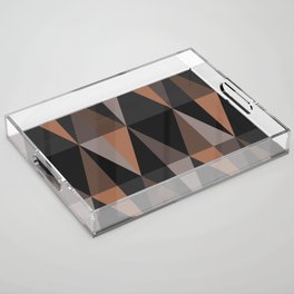 MidCentury Modern Triangles Dark Sepia Acrylic Tray