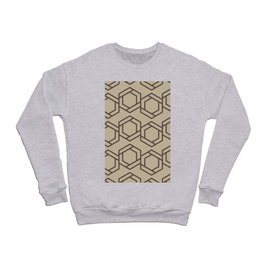 Modern Brown Geometric Pattern Crewneck Sweatshirt