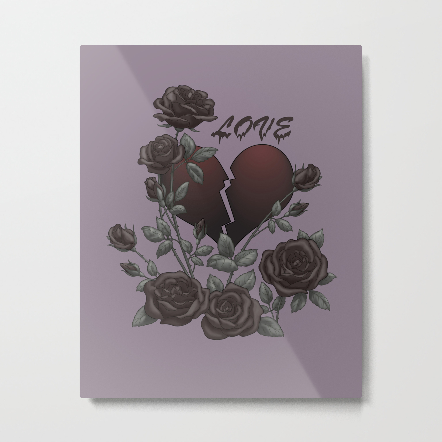 Black Roses Broken Heart Lost Love Metal Print By Csforest Society6