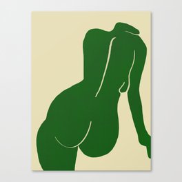 Nude in yellow green var Canvas Print
