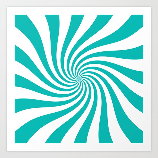 Swirl (Tiffany Blue/White) Art Print