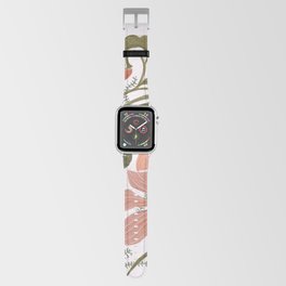 Modern Chalk still life with flowers and fern Apple Watch Band