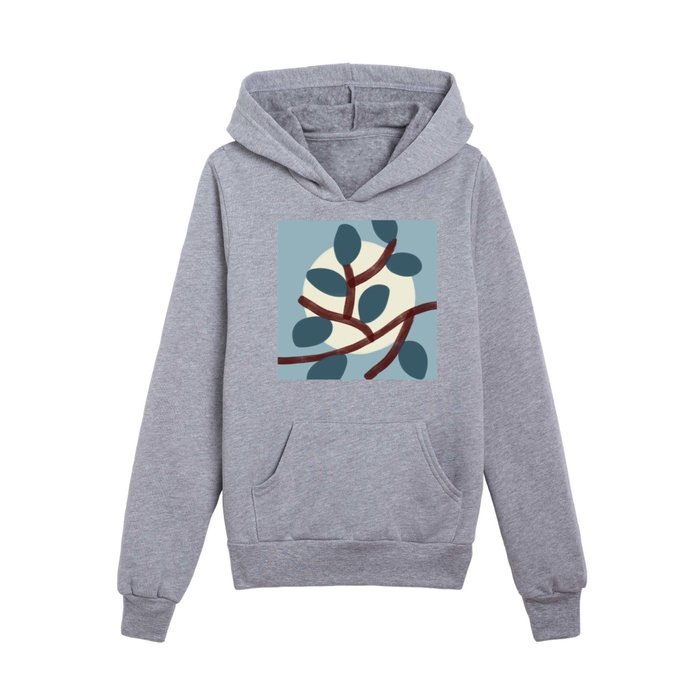 Leaves under the pale moonlight Kids Pullover Hoodie