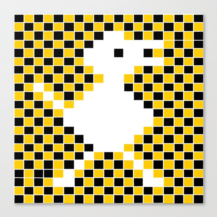 Chick in pixel art 1 Canvas Print