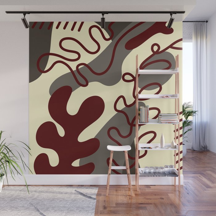 Abstract line shape fern 1 Wall Mural