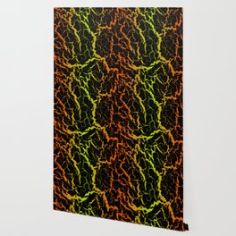 Cracked Space Lava - Orange/Lime Wallpaper