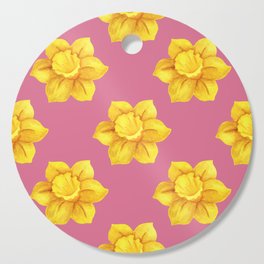 daffodil pattern watercolor Cutting Board