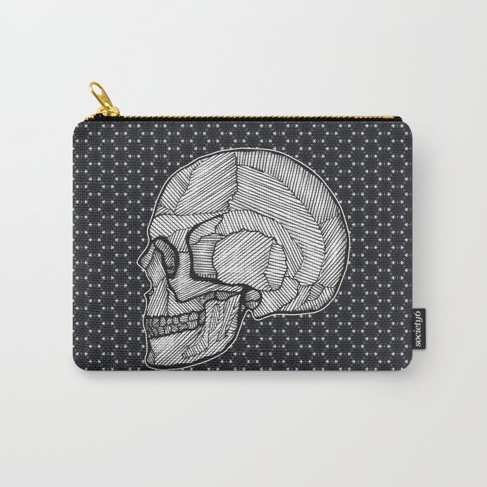 skull with lines Carry-All Pouch